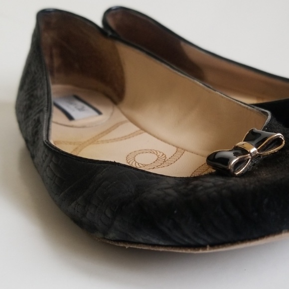 Lucy Choi Puck Woven Calf Hair Bow Ballet Flat 39 - Picture 8 of 8